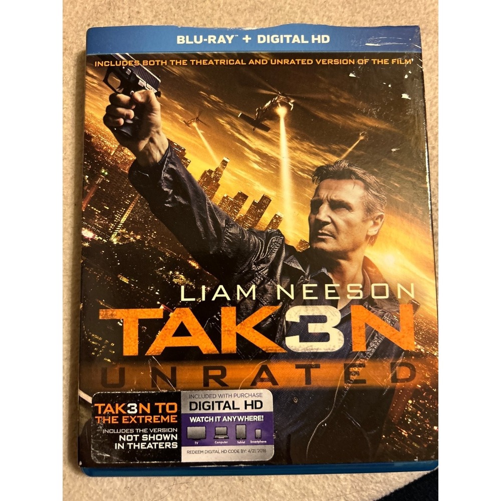 Taken 3 Blu-ray 2015 Unrated Liam Neeson Forest Whitaker Action Special Features